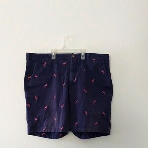 Club Room Preppy Navy Blue Flamingo Print Men's Shorts size 36